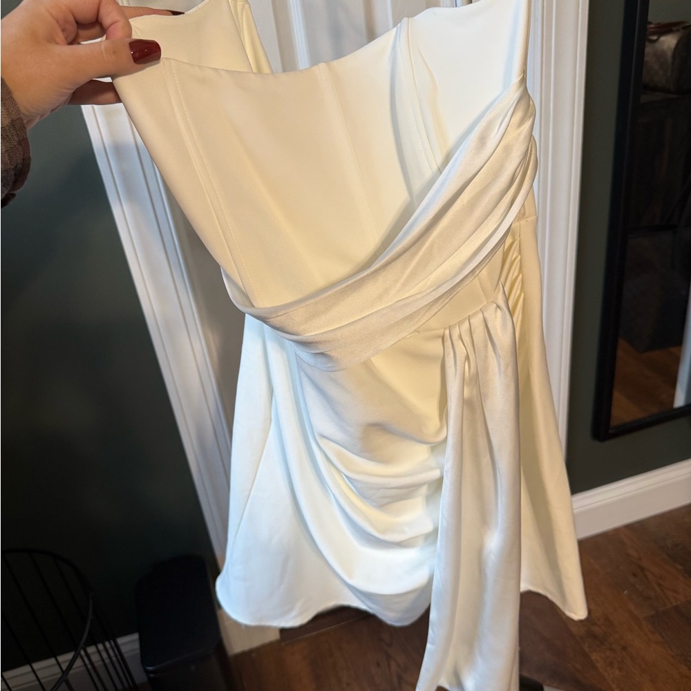 fashion nova Elegant White Strapless Dress